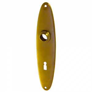 Langschild | Messing patiniert | ovale, runde Form für Türgarnituren | Ventano